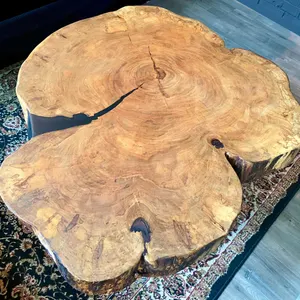 Round Live Edge Log Coffee Table
