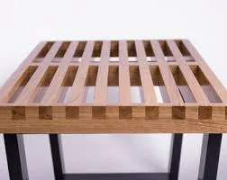 Natural Oak Slat Bench