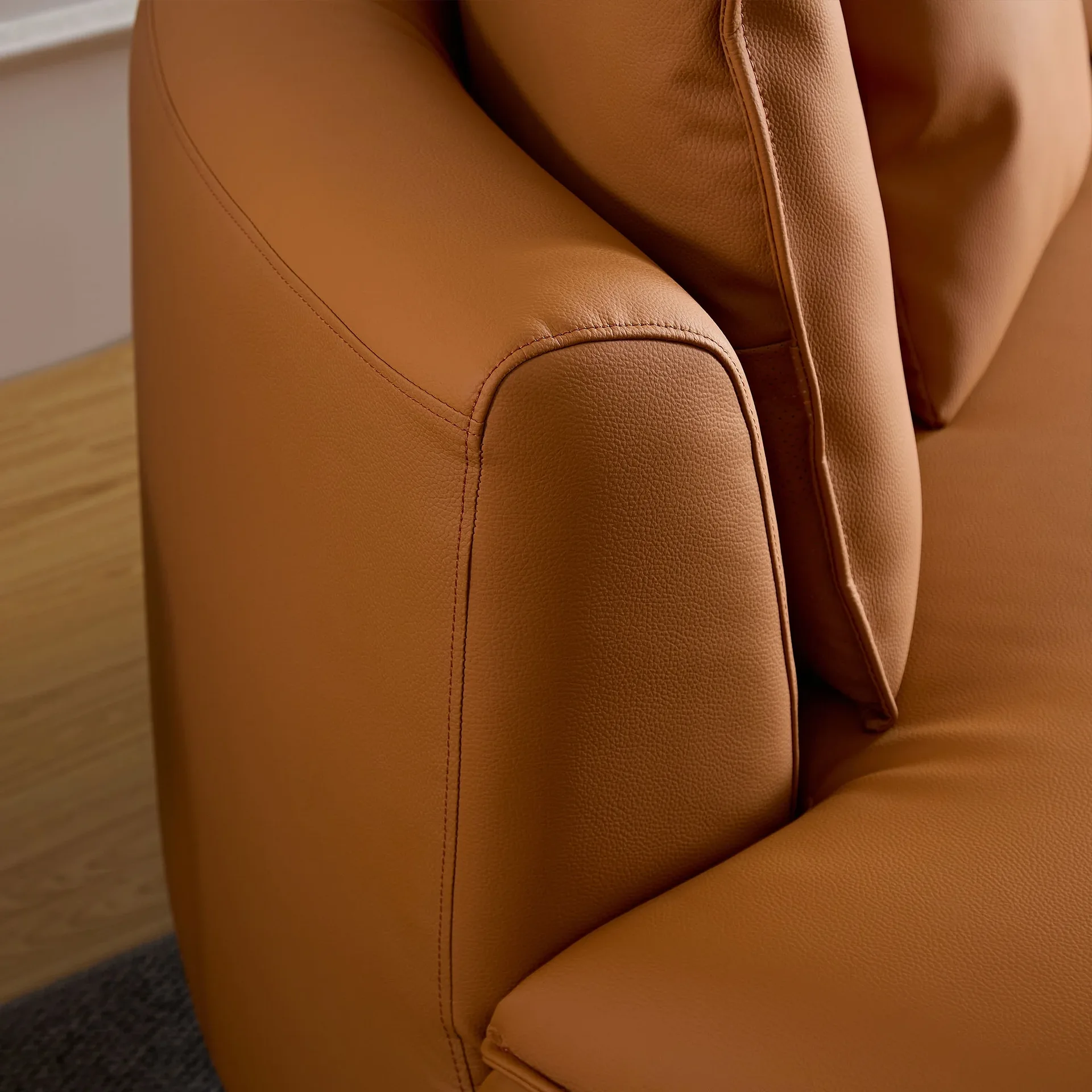 Modern Curved Leather Sofa