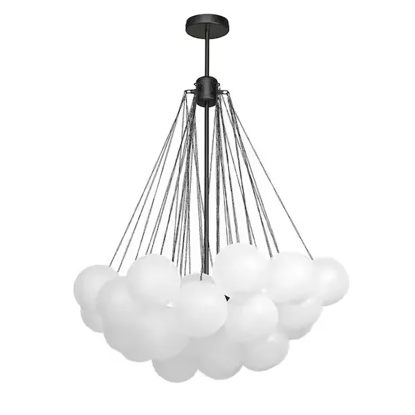 Matte Black Cloud Globe Chandelier