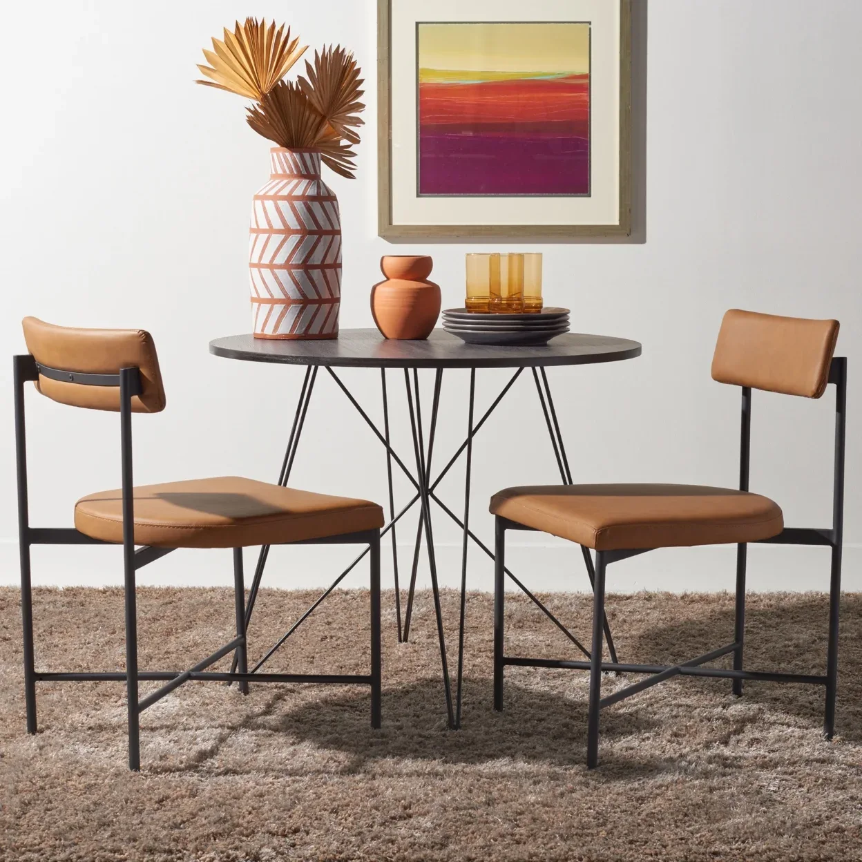 Safavieh Archer Leather and Metal Dining Chair