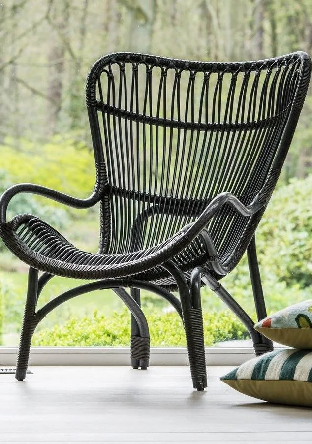 Black Rattan Outdoor Armchair