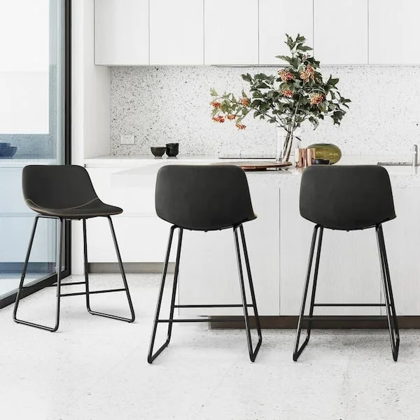 Black Leather Bar Stool