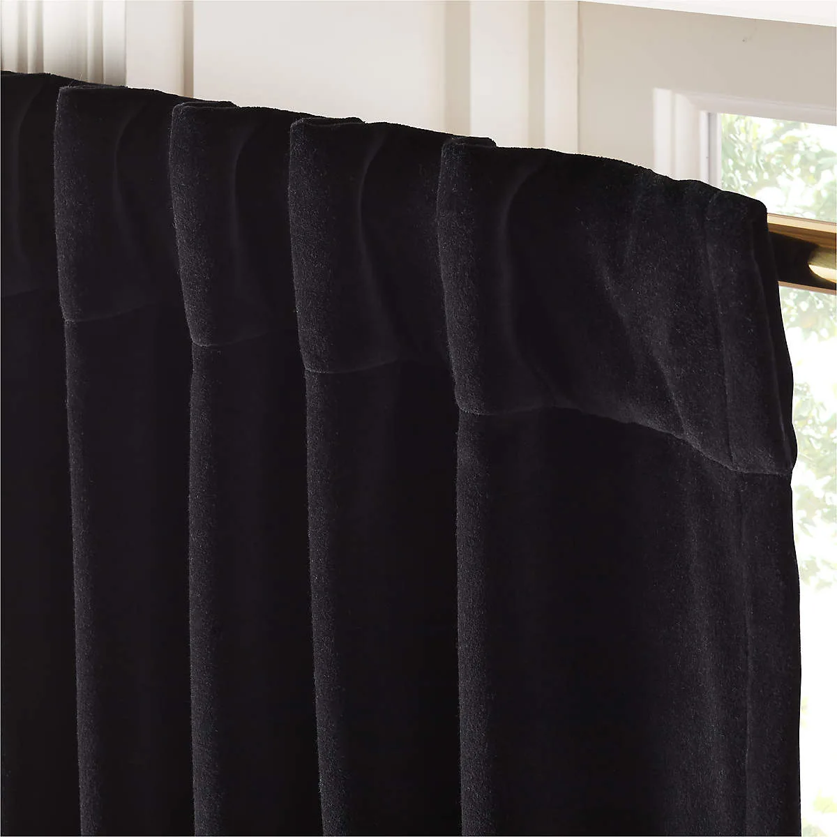 Solid Black Velvet Curtain