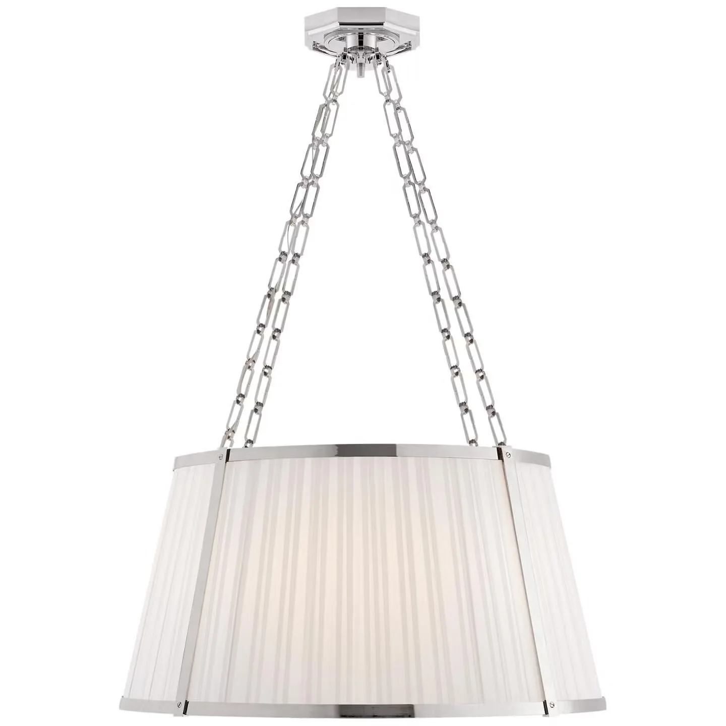 Ralph Lauren Windsor Polished Silver Fabric Pendant Light