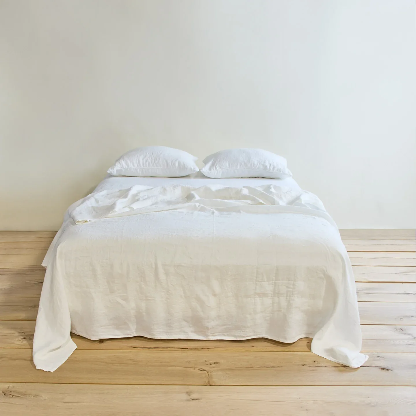 Solid White Linen Duvet Bedding Set