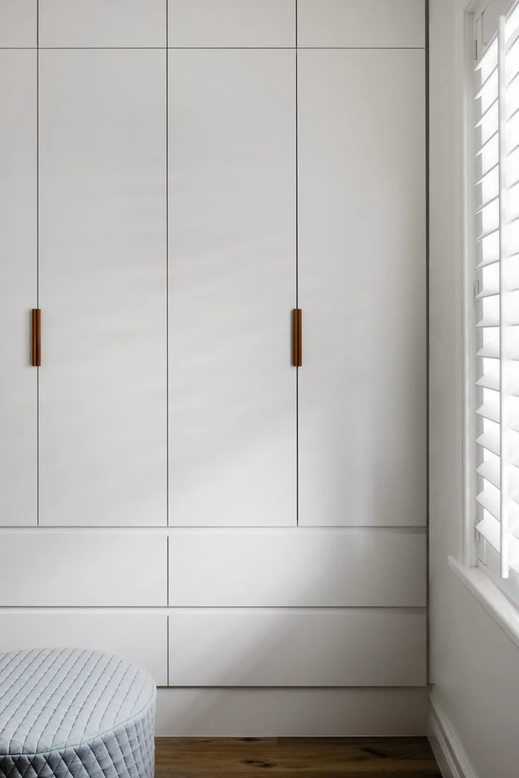 Minimalist Matte White Wardrobe Cabinet