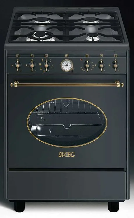 Smeg Classic Matte Black Gas Range