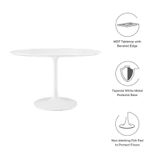 Tulip Round White Pedestal Dining Table