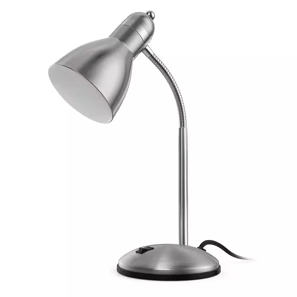 Brushed Silver Metal Desk Lamp