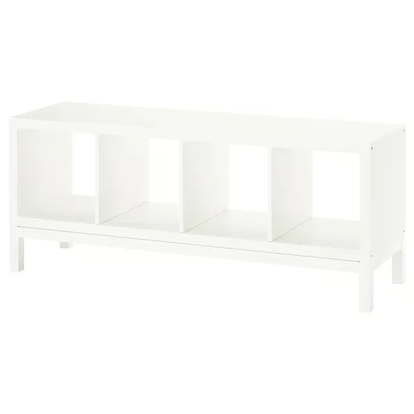 White Rectangular Low Bookcase