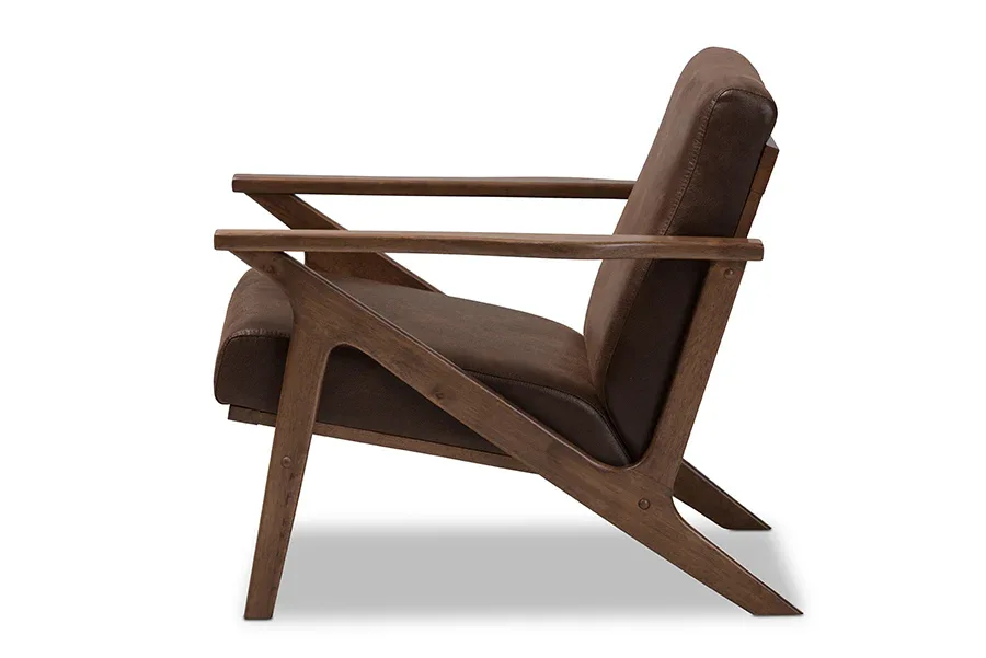 Bianca Mid-Century Modern Walnut Accent Chair
