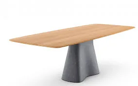 Walter Knoll Temno Wood and Concrete Dining Table