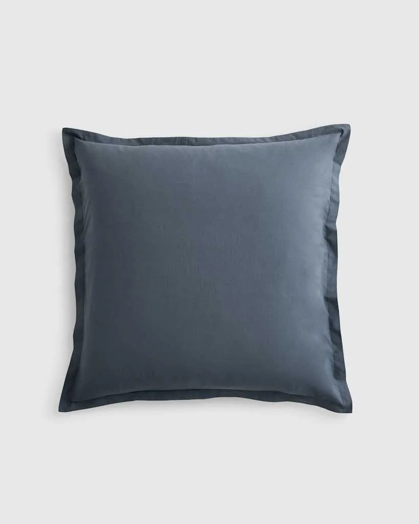 European Linen Flange Edge Pillow Cover in Nightfall