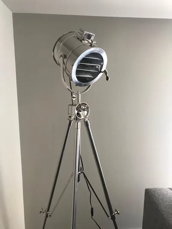 Polished Chrome Tripod Floor Lamp