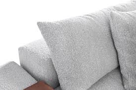 Gray Bouclé Fabric Sofa