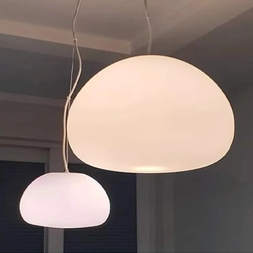 Organic White Glass Pendant Light