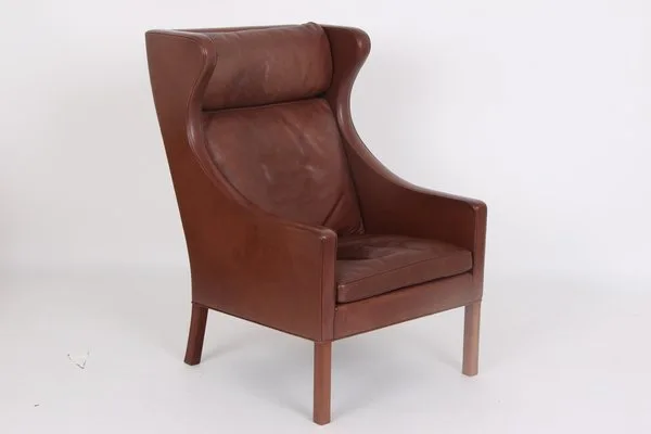 Brown Leather Wingback Chair