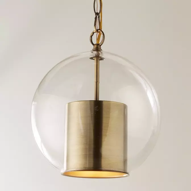 Glass and Brushed Gold Pendant Light