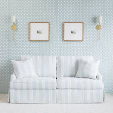Truman Blue and White Striped Sofa