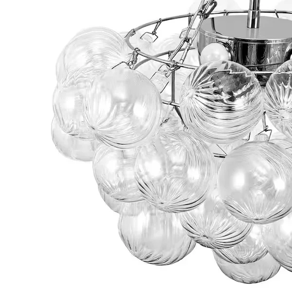 Polished Chrome Glass Bubble Chandelier