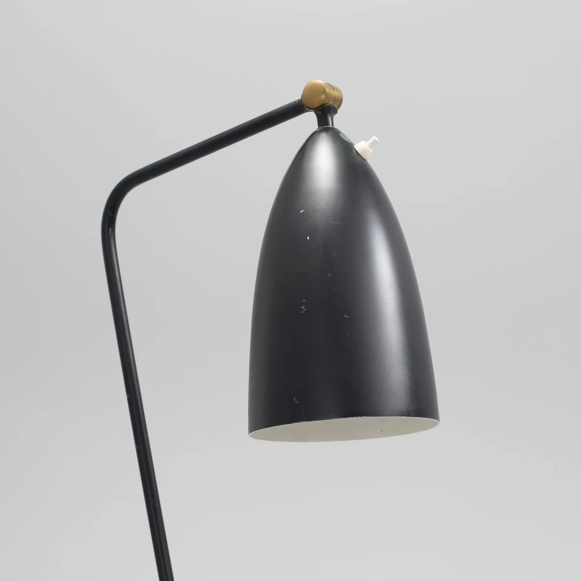 Grasshopper Black Lacquered Metal Floor Lamp