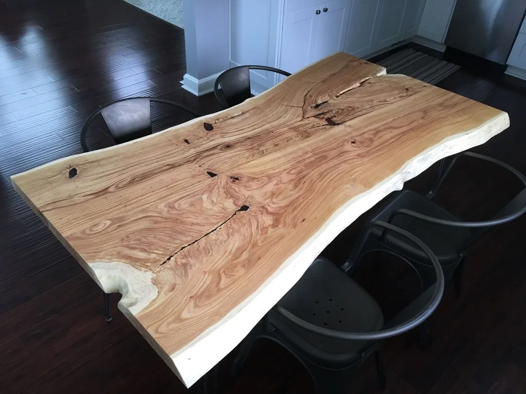 Natural Wood Live Edge Dining Table