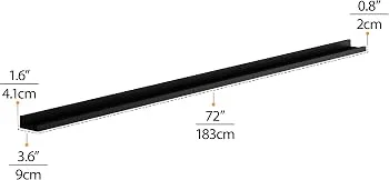 Matte Black Wood Picture Ledge