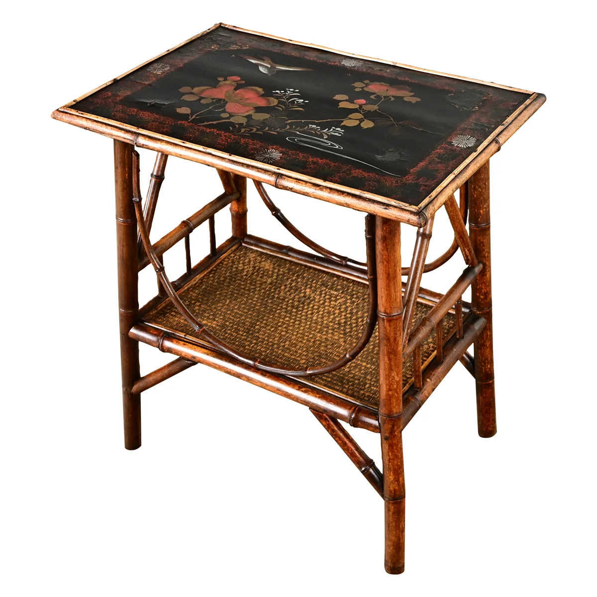 English 20th Century Bamboo Side Table