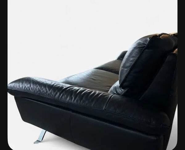 Modern Black Leather Sofa
