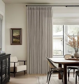Beige Linen Pinch Pleat Curtains