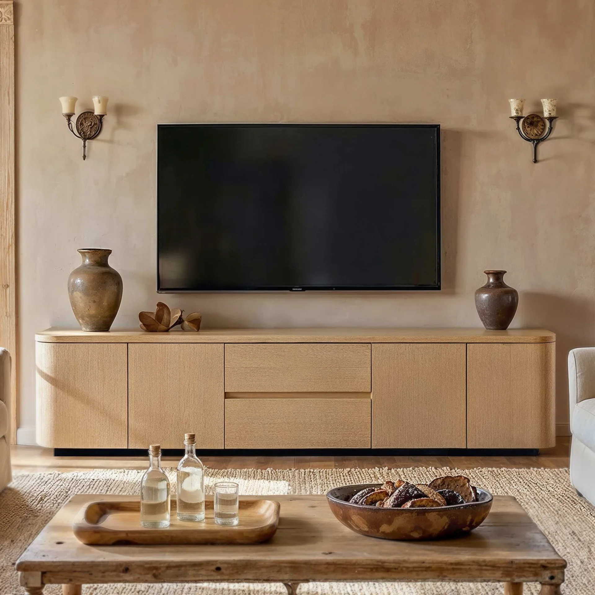 Modern Oak Media Console