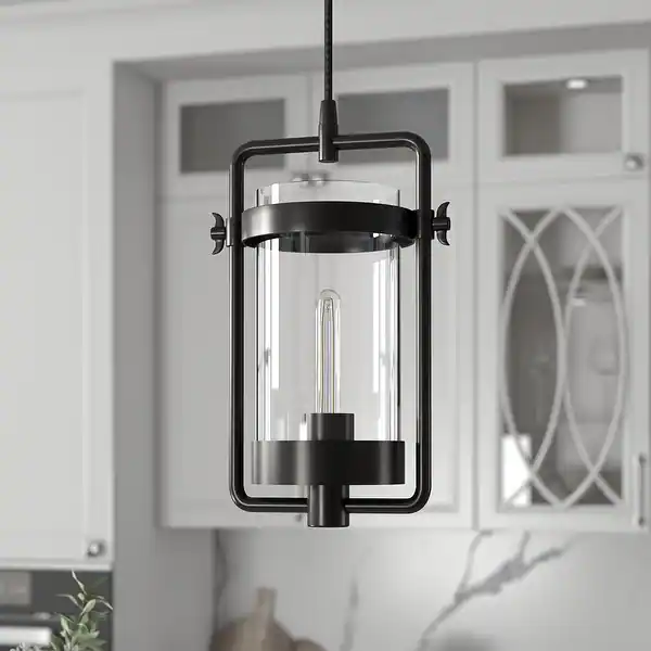 Orion Matte Black Industrial Pendant Light