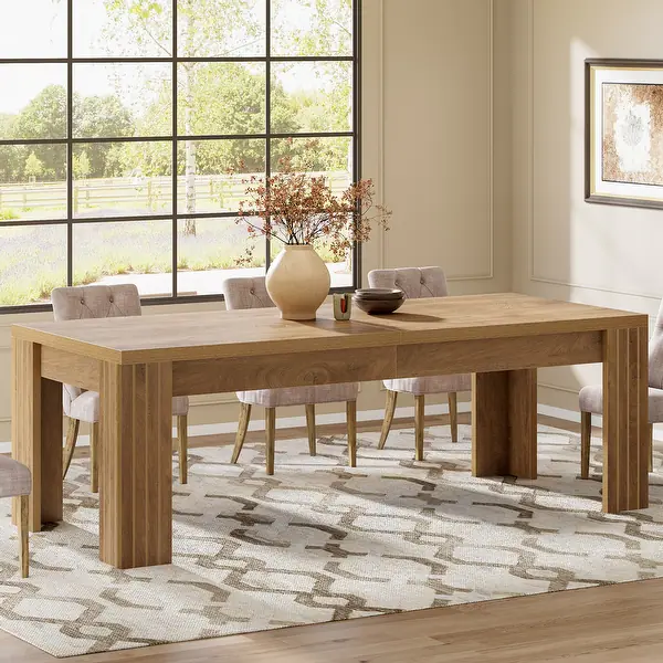 Natural Wood Rectangular Dining Table