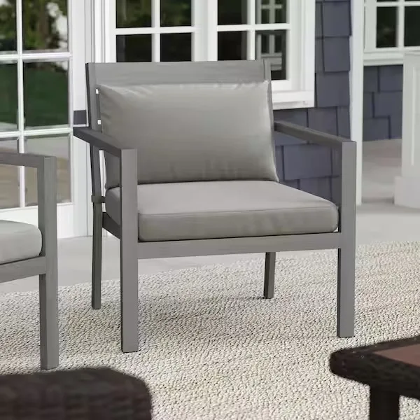Martha Stewart Gray Aluminum Outdoor Armchair