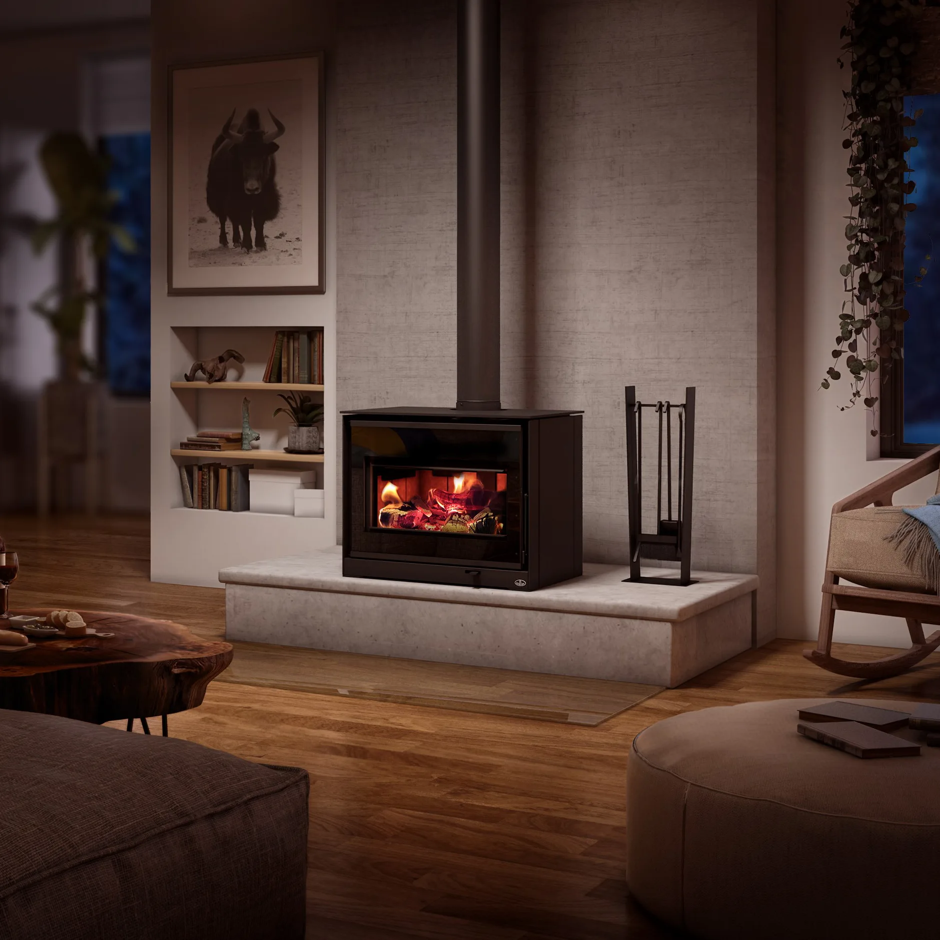 Modern Rectangular Fireplace Stove