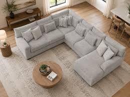 Gray Fabric Sectional Sofa