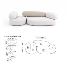 Modular Pebble Sofa in Gray Velvet