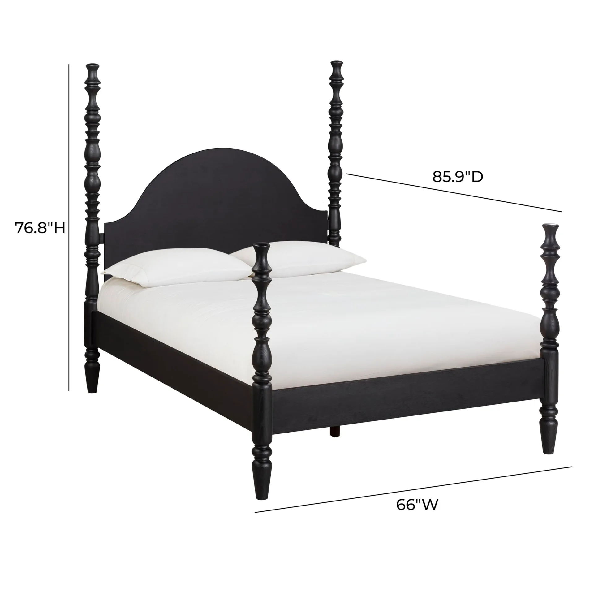 Black Arched Four Poster Bed
