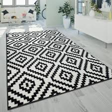 Black and White Geometric Area Rug