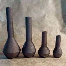 Matte Brown Ceramic Floor Vase
