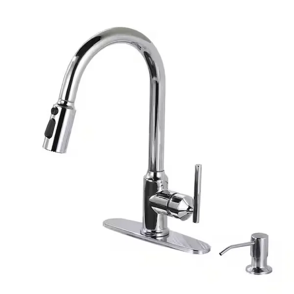 Polished Chrome Gooseneck Kitchen Faucet