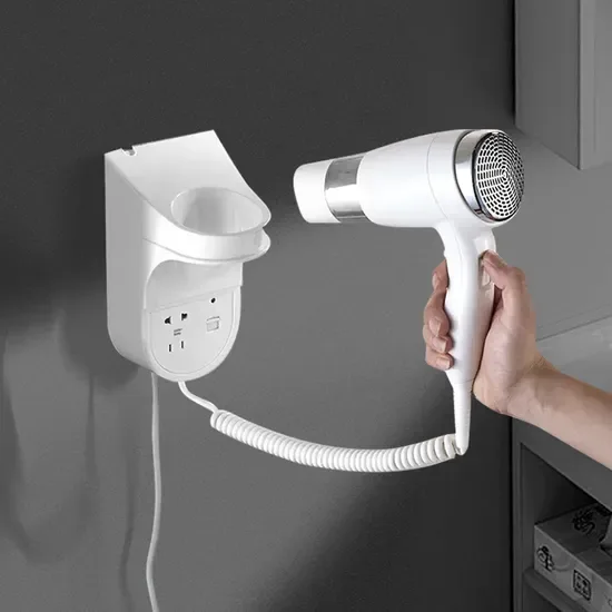 White Wall Mounted Hair Dryer