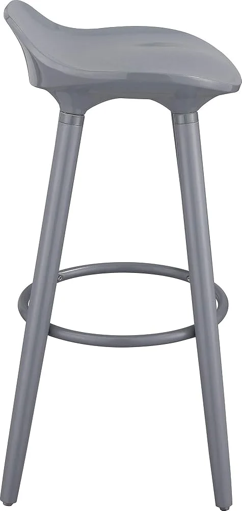 Elle Decor Caroline Modern Gray Bar Stool