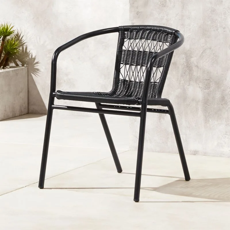 Rex Black Woven Outdoor Armchair