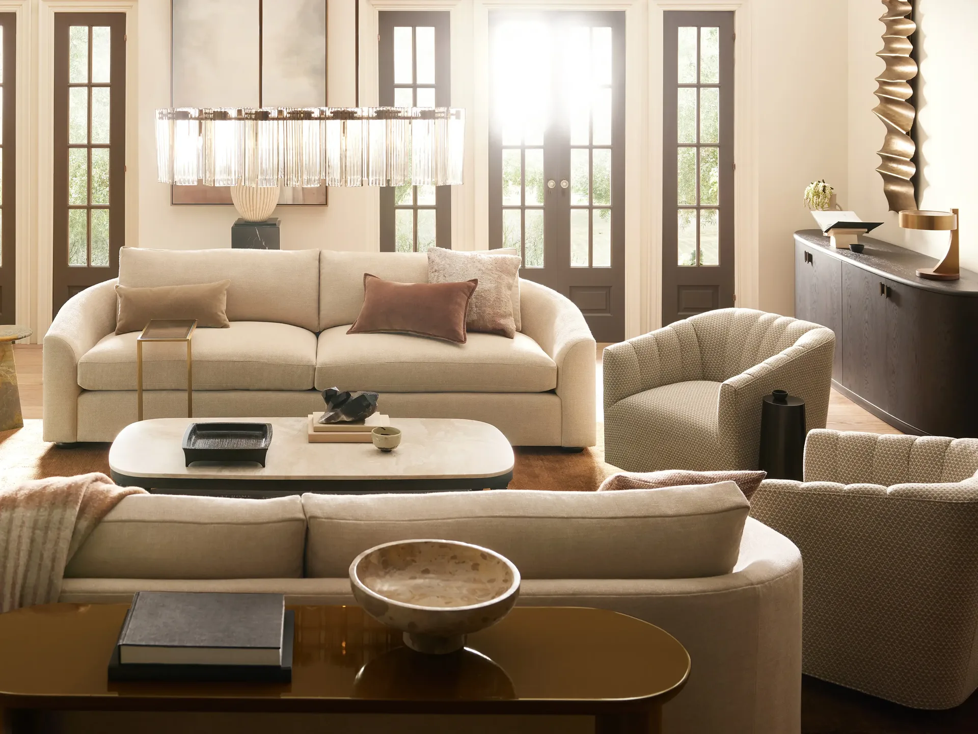 Avon Beige Fabric Sofa