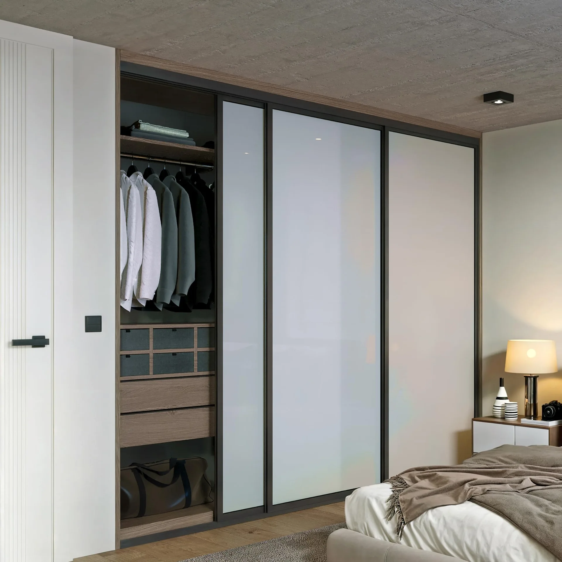 Modern Glass Sliding Closet Doors