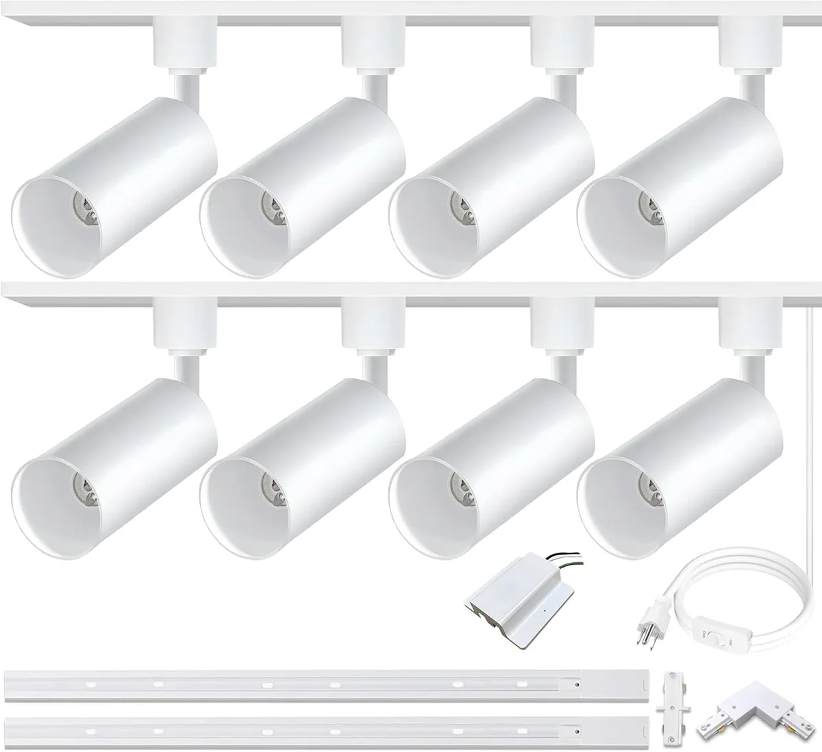 Matte White Cylindrical Track Lighting