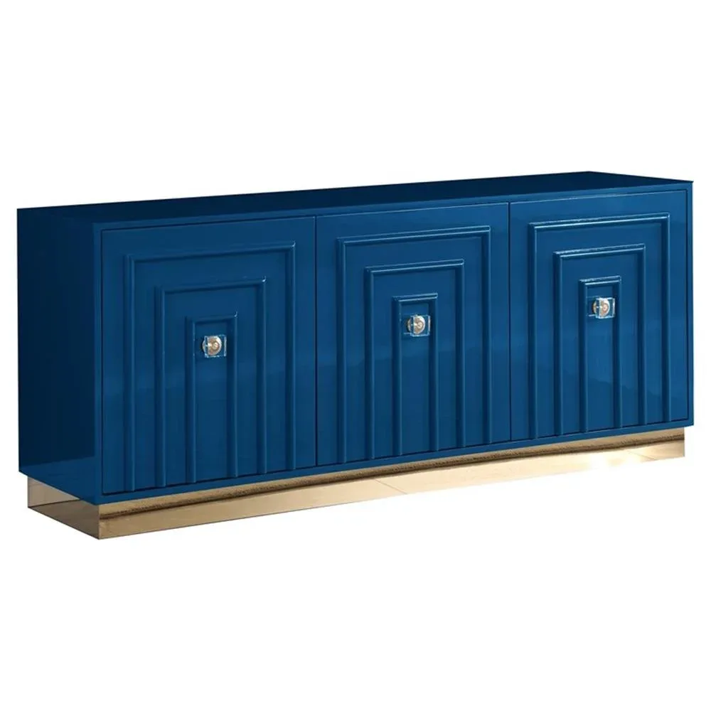 Modern Blue Lacquered Sideboard