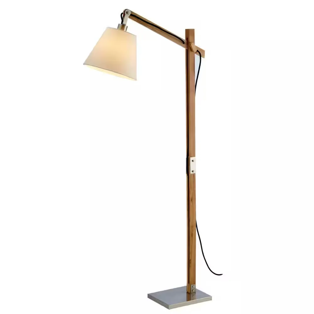 Walden Natural Wood and Metal Floor Lamp